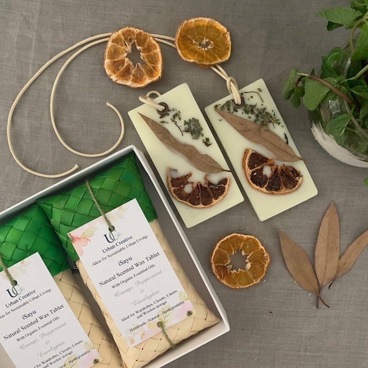 Orange, Peppermint & Eucalyptus -Fresh and Uplifting Citrus Fragrance Wax  Tablet